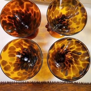 Vintage hand blown martini glasses